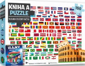 Kniha a puzzle Vlajky celého světa
