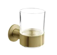 Novaservis Ferro Smile - Držiak kefiek a pasty, sklo/kefované zlato ASM03BG