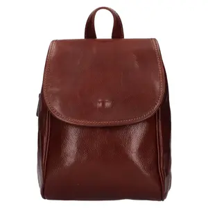 Menší kožený dámsky batoh Italia Melas – hnedý