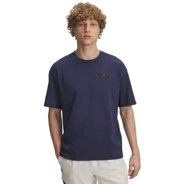 Under Armour HEAVYWEIGHT WOVEN LABEL Pánské tričko, tmavě modrá, velikost