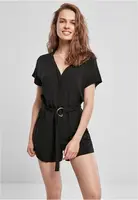Women's jumpsuit with a short viscose belt in black