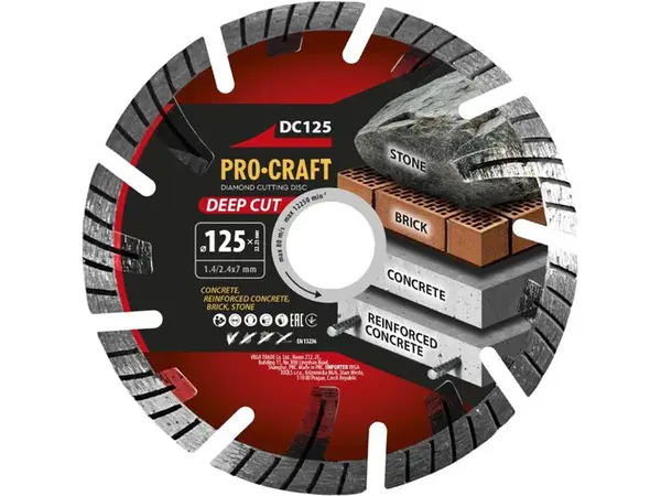 Kotouč řezný diamantový 125mm PROCRAFT DC125 Deep Cut