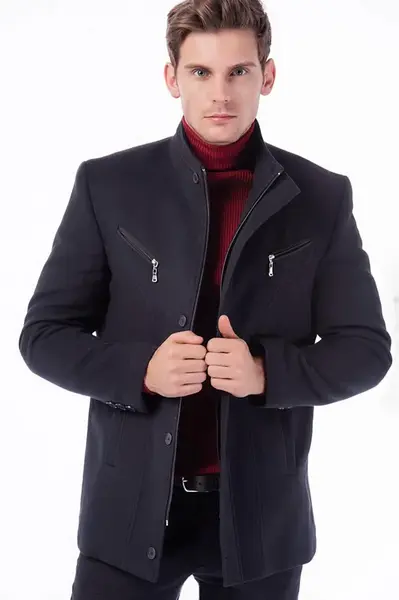 Pánský kabát Dewberry, tmavě modrý