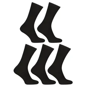 5PACK ponožky vysoké bambusové čierne (5PBV01) M