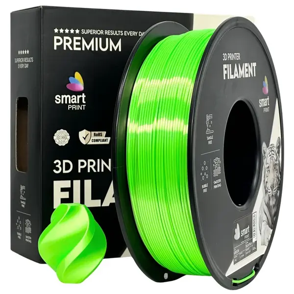 Smart Print FG-S94-E1, 3D filament, PLA Silk, Green, 1kg, 1,75mm