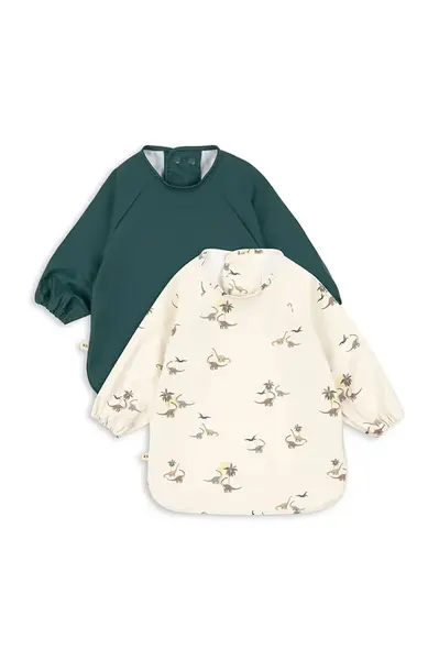 Detský podbradník Konges Sløjd 2 PACK DINNER BIB WITH SLEEVES 2-pak