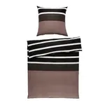Janine POVLEČENÍ, satén, hnědá, černá, 155/220 cm