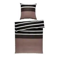 Janine POVLEČENÍ, satén, hnědá, černá, 155/220 cm