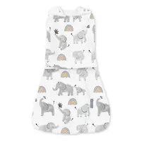 INGENUITY Zavinovačka bavlnená ulitka konvertibilná s voľným rukávom TOG 1 SwaddleMe™ Happy Elephant