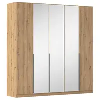 Rauch Möbel ŠATNÍ SKŘÍŇ S OTOČNÝMI DVEŘMI, barvy stříbra, tmavě šedá, dub artisan, 226/229/54 cm