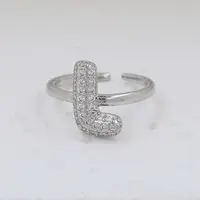 Brass Micro Pave Clear Cubic Zirconia Cuff Rings