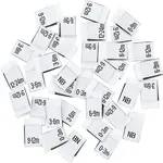 280Pcs 7 Style Neonatal Month Clothing Labels Size