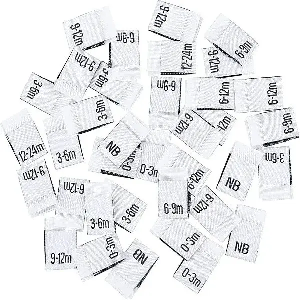 280Pcs 7 Style Neonatal Month Clothing Labels Size