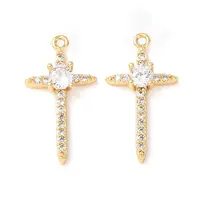 Brass Micro Pave Cubic Zirconia Pendants