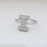 Brass Micro Pave Clear Cubic Zirconia Cuff Rings