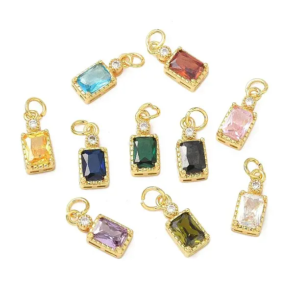 Brass Micro Pave Cubic Zirconia Pendants