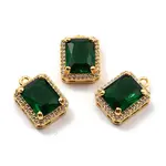 Rack Plating Brass Micro Pave Green Cubic Zirconia Charms