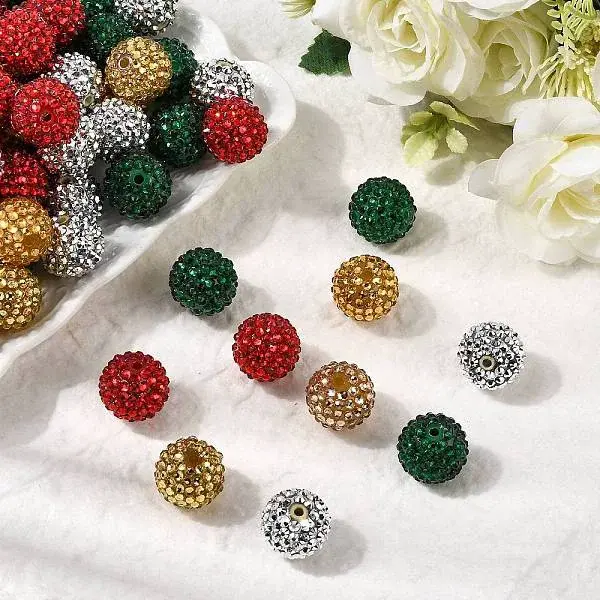 Christmas Theme Resin Rhinestone Beads