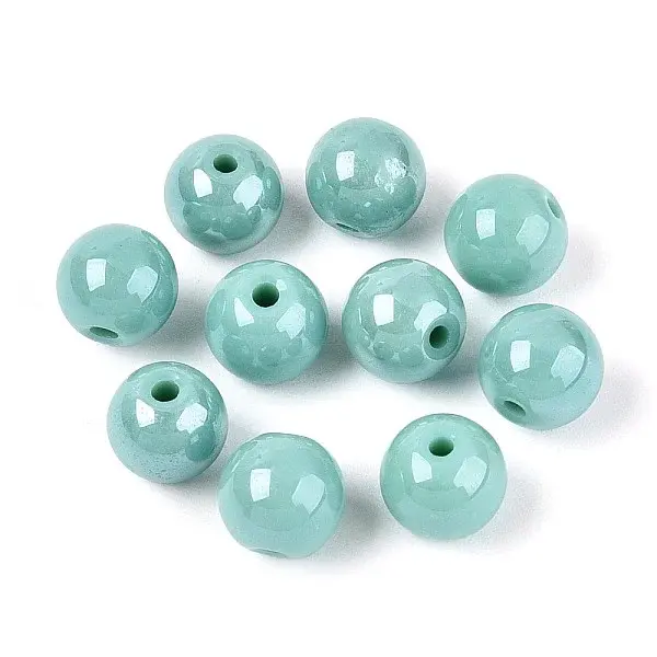 Electroplate Round Glass Beads Strands
