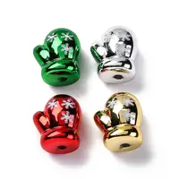 Christmast Theme UV Plating & Printed Opaque Acrylic Beads