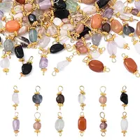 80Pcs 8 Style Natural Gemstone Connector Charms
