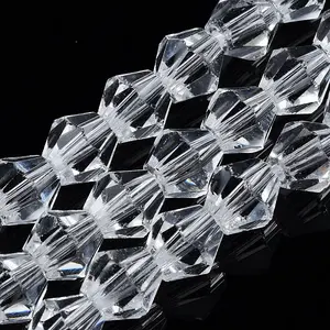 Transparent Faceted Glass Beads Strands