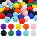 100Pcs 10 Colors Round Food Grade Eco-Friendly Silicone Focal Beads