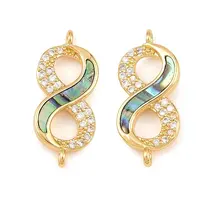 Natural Paua Shell Infinity Link Connector Charms