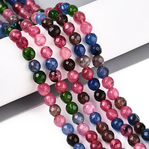 Dyed Natural White Jade Beads Strands