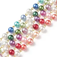 5Pcs 5 Color Handmade Glass Pearl Beaded Chain