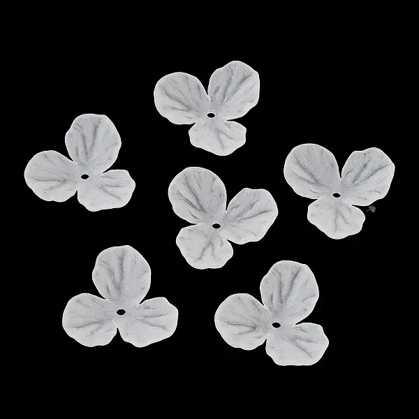 3-Petal Frosted Acrylic Bead Caps