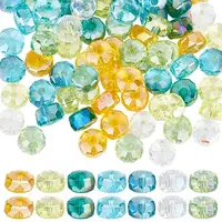 140Pcs 7 Style Electroplate Transparent Glass Beads Strands