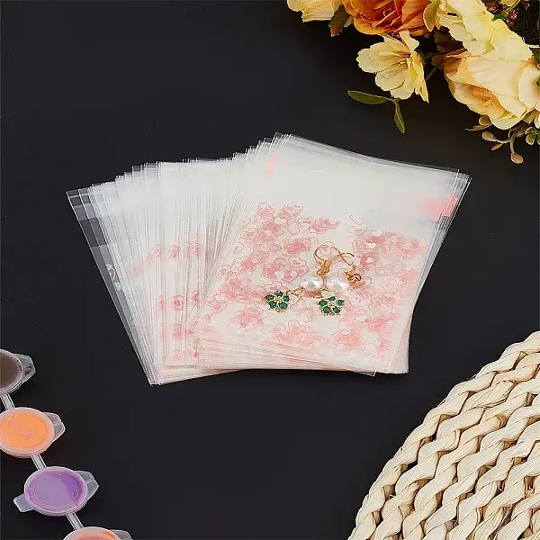 100Pcs Rectangle OPP Cellophane Self Seal Bags