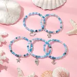 5Pcs 5 Styles Ocean Series Alloy Charm Bracelets
