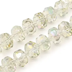Transparent Electroplate Glass Beads Strands