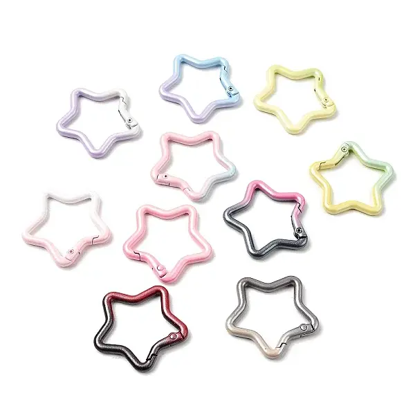 Spray Paint Alloy Spring Gate Rings