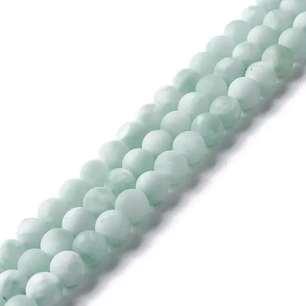 Frosted Natural Glass Beads Strands