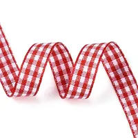 Single Face Plaid Polyester Satin Ribbon