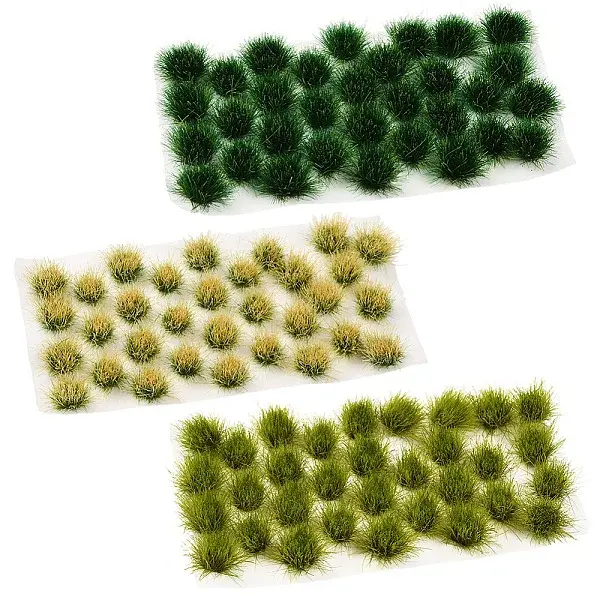 96Pcs 3 Colors Resin Mini Grass Tufts