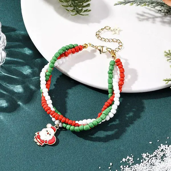 Christmas Alloy Enamel Charm Bracelets