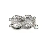 Brass Micro Pave Clear Cubic Zirconia Box Clasps