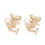 Brass Natural Cultured Freshwater Pearl Pendants