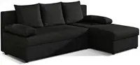 Rozkládací rohová sedací souprava gino - černá - sawana 14