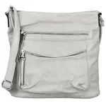 Trendy dámská koženková crossbody kabelka Tizia, světle šedá