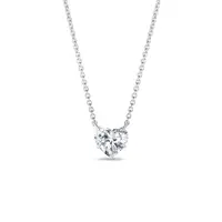 Náhrdelník z bílého zlata s diamantem ve tvaru srdce KLENOTA