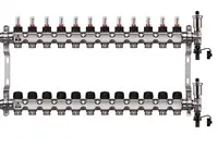 Wigell Podlahový rozdělovač WIGELL, 12 okruhů, nerez + odvzdušňování na klíč 8481.80.90