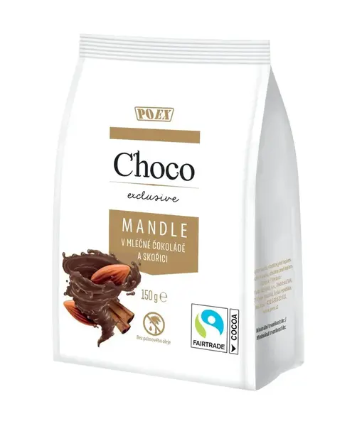 POEX Choco Exclusive Mandle v mléčné čokoládě a skořici 150 g