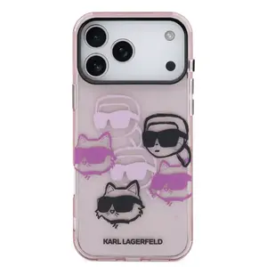 Zadní kryt Karl Lagerfeld IML Multi K&CH Heads pro Apple iPhone 17 Pro Max, růžová