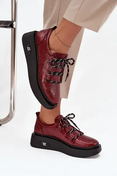 Kožené dámské mokasíny na platformě