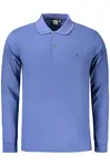 Pánské modré polo s dlouhým rukávem